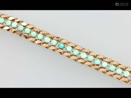 14 kt gold bracelet with turquoise