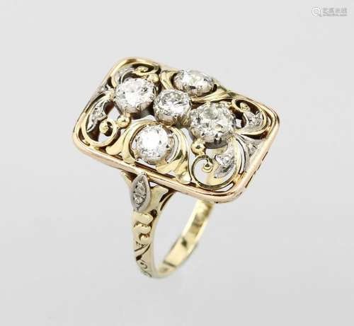 14 kt gold ring with diamonds