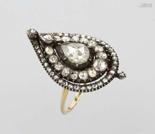 Ring with diamond roses
