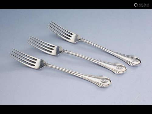 6 breakfast forks, Wilkens Bremen, 800 silver