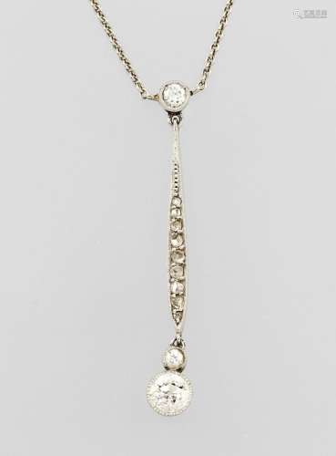 14 kt gold Art-Deco necklace with diamonds