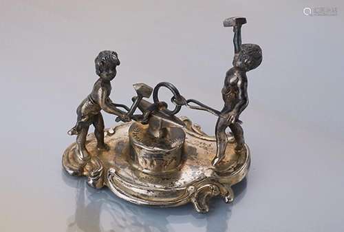 Sculpture 'forge', 800 silver, probably Hanau approx. 1910