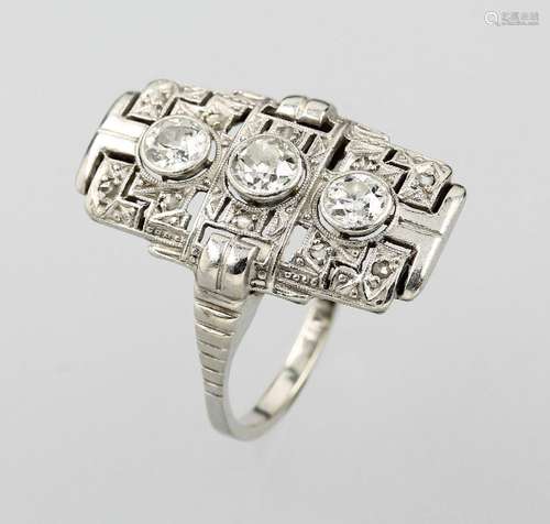 14 kt gold Art-Deco ring with diamonds