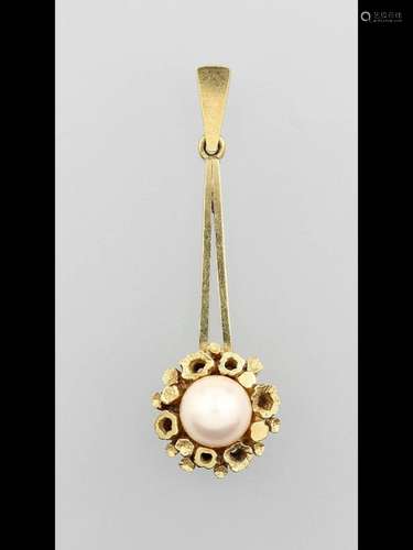 14 kt gold pendant with cultured pearl