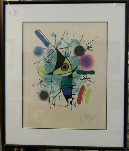 JOAN MIRO PENCIL SIGNED HORS COMMERCE LITHOGRAPH