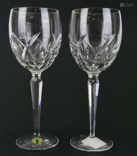 PAIR WATERFORD LARGE WINE TOASTING GLASSES IN BOX