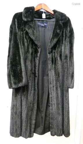 CHRISTIAN DIOR FOURRURE EVANS BLACK MINK FUR COAT