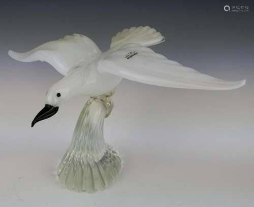 TORMIA MURANO ITALY FLYING BIRD SCULPTURE