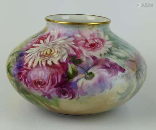 LIMOGE FRANCE B&CO HAND PAINTED VASE