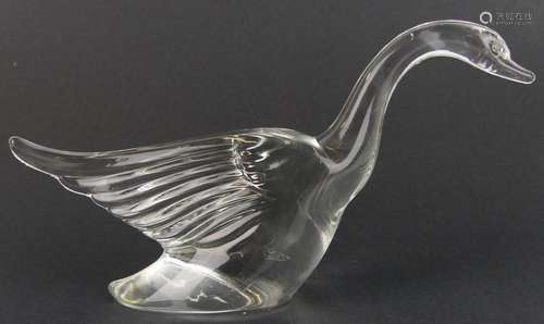 RARE 1940'S HEISSY CRYSTAL CLEAR GOOSE