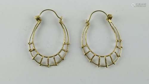 LARGE 14KT Y GOLD HOOP EARRINGS