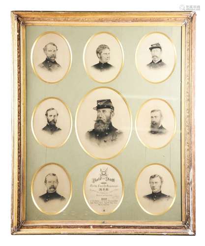 Charcoal Picture Field and Staff, 44th Reg, Massachusetts Volunteer Militia.