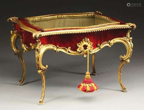 Fine Tabletop Tortoiseshell and Gilt Metal Mounted Vitrine Table.