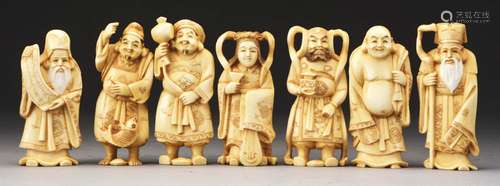 Shichifukujin, Seven Carved Deities by Tamayuki.