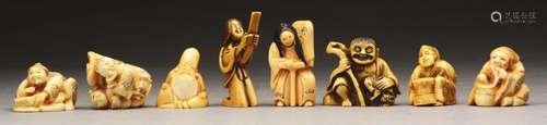 Lot Of 8: Japanese Carved Netsuke Figures.