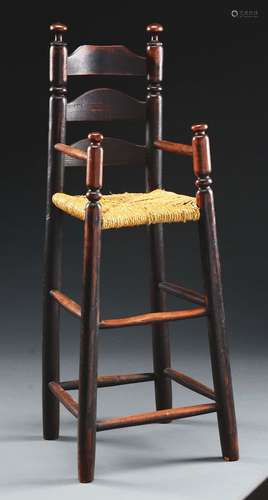 Early American Ladder Back Highchair.