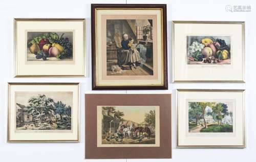 Lot Of 6: N. Currier and Currier & Ives Lithographs.