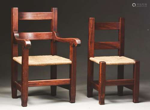 Lot (2) Michigan Chair Co. Bernard Maybeck Designed Chairs.