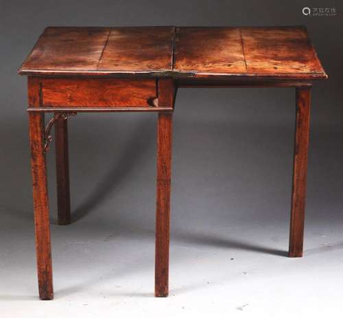 Chinese Chippendale-Style Walnut Card Table.