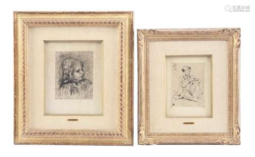 Lot Of 2: Etchings by Renoir and Cezanne.