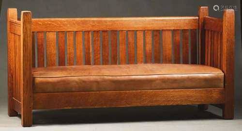 L&JG Stickley Even-Arm Settle, No. 222.