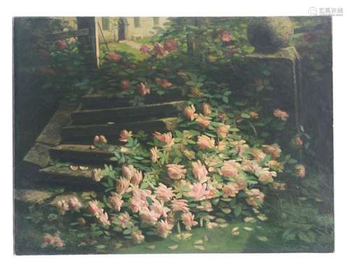 Wild Roses in a Garden