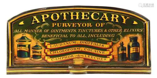 Hand Painted Apothecary Trade Sign.