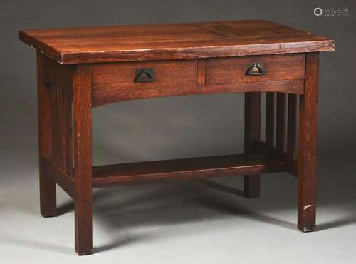 Wm. Ritter & Bros. Arts & Crafts Library Table/Desk.