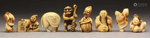 Lot Of 8: Japanese Carved Netsuke Figures.