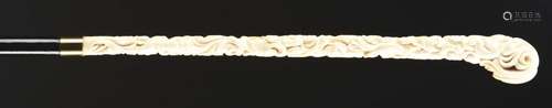 Fine Regency Carved Bone Walking Stick.