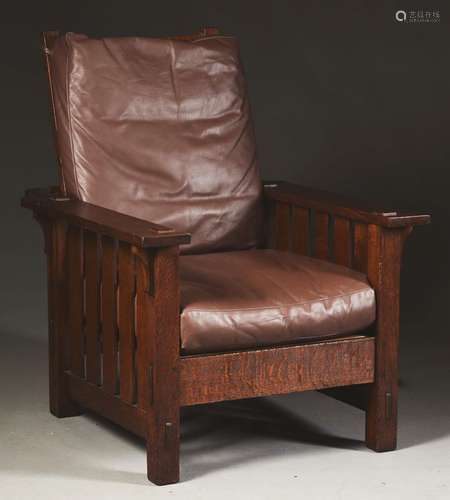 Early L&JG Stickley Onondaga Shops Morris Chair, No. 798.