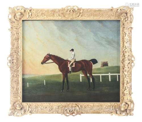 Folk Art Painting Of Race Horse 