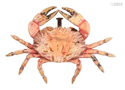 Large Carved Crab Trade Sign.