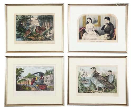 Lot Of 4: N. Currier and Currier & Ives Lithographs.