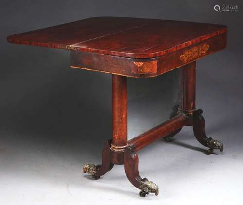 Fine Classical Stencil-Decorated Mahogany Games Table.