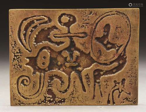 Joan Miro Bronze Plaque.