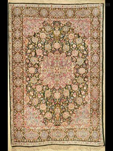 Green Kirman-Lawer Rug,