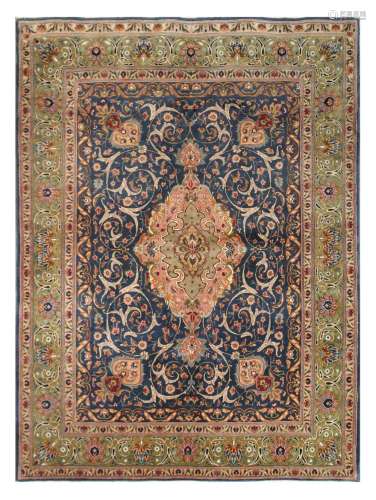 A FINE TABRIZ RUG, NORTH-WEST PERSIA approx: 6ft.4in. x 4ft.8in.(193cm. x 142cm.) This rug is in very good condition throughout. Design is well drawn. Good colour combination, Ends and selvages secured. Very good furnishing piece.