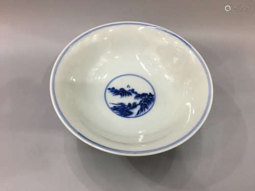 Kangxi Mark, A Blue And White Bowl