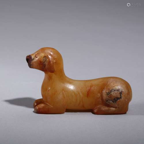 A Carved Archaic Jade Dog