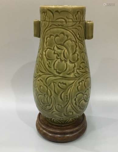 A Carved Yaozhou Ware Vase