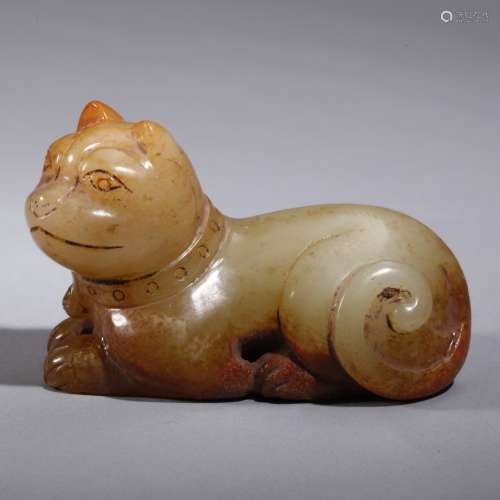 A Carved Archaic Jade Tiger