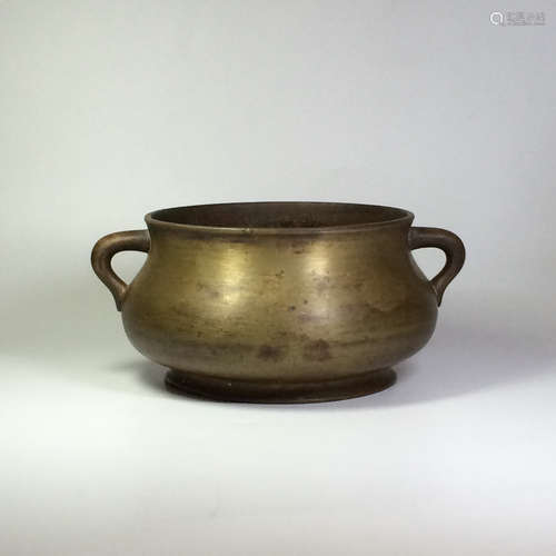 CHINESE BRONZE CENSER WITH MARK