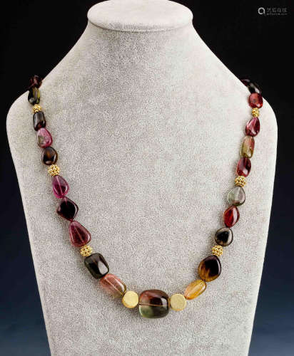 GOLD AND TOURMALINE NECKLACE