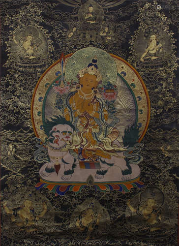 TIBETAN THANGKA OF SEATED BUDDHA