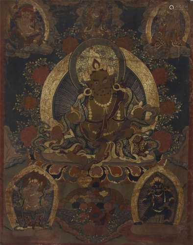 TIBETAN THANGKA OF SEATED BUDDHA
