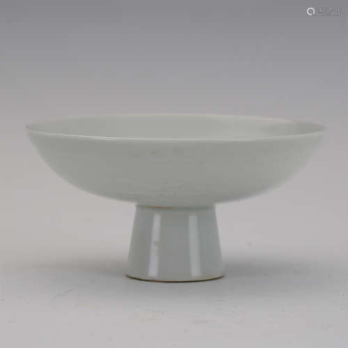 CHINESE PORCELAIN WHITE GLAZE STEM DISH