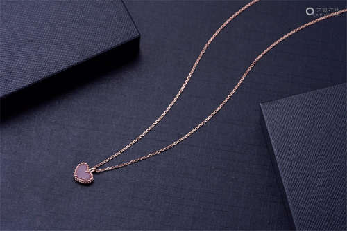 VCA 18K ROSE GOLD HEART PENDANT NECKLA+D218:D228CE