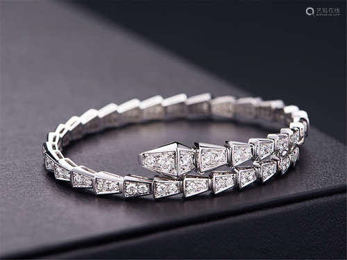 BVLGARI 18K WHITE GOLD DIAMOND BRACELET