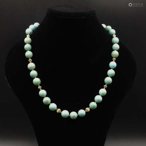 CHINESE TURQUOISE BEADS NECKLACE